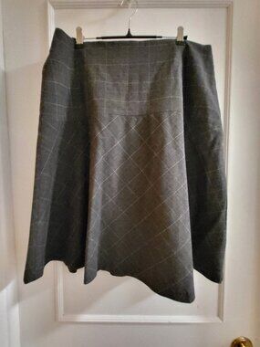 Cato Grey Plaid A-Line Flare Skirt - Size 11